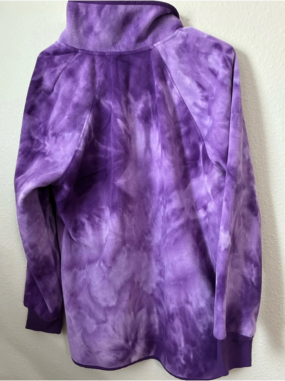 GreenTea Purple Tie-Dye Teddy Jacket